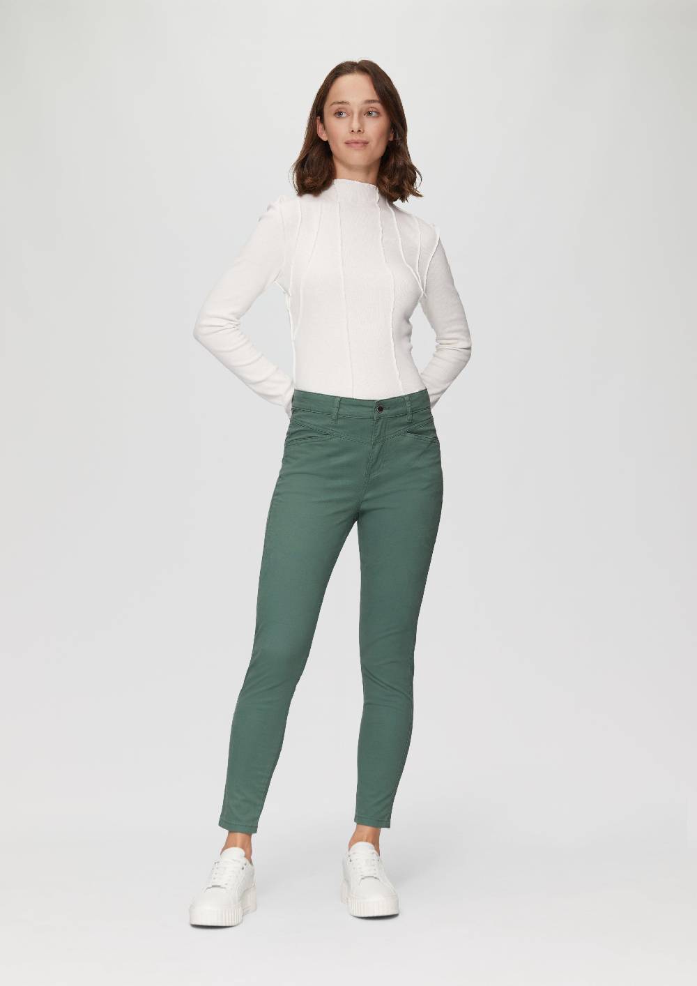 S.Oliver Ankle-Hose Im Slim Fit Mit Mittelhohem Bund