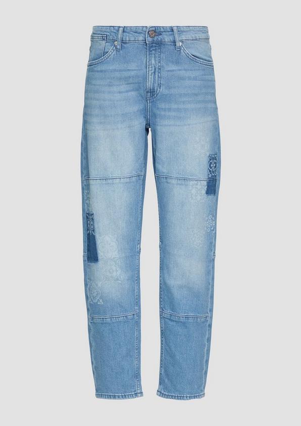 s.Oliver Ankle-Jeans Franciz / Relaxed Fit / Mid Rise / Tapered Leg / Laser-Print