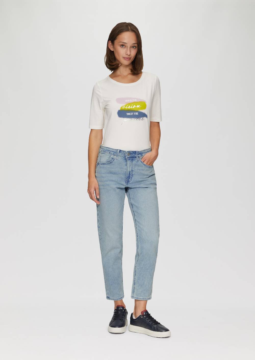 S.Oliver Ankle-Jeans Franciz / Slim Boyfriend / Mid Rise / Tapered Leg