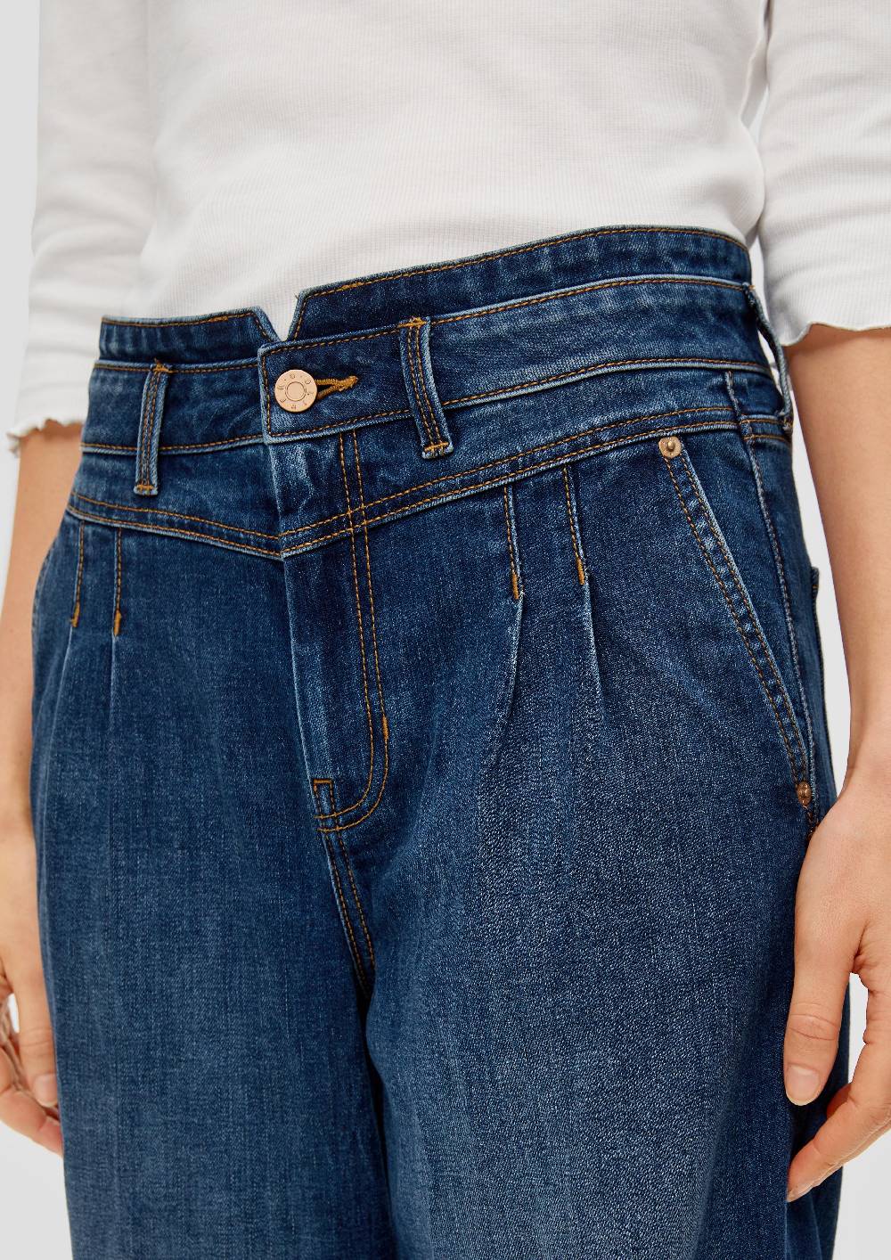 S.Oliver Ankle-Jeans / Relaxed Fit / High Rise / Barrel Leg