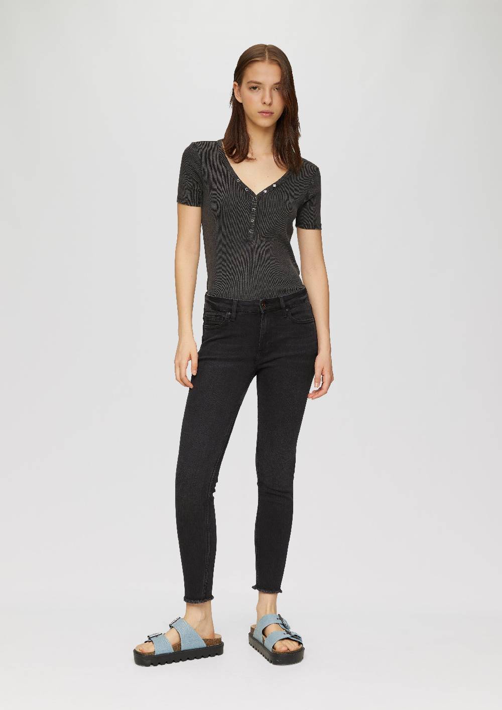 S.Oliver Ankle-Jeans Sadie / Mid Rise / Skinny Leg / Super Stretch