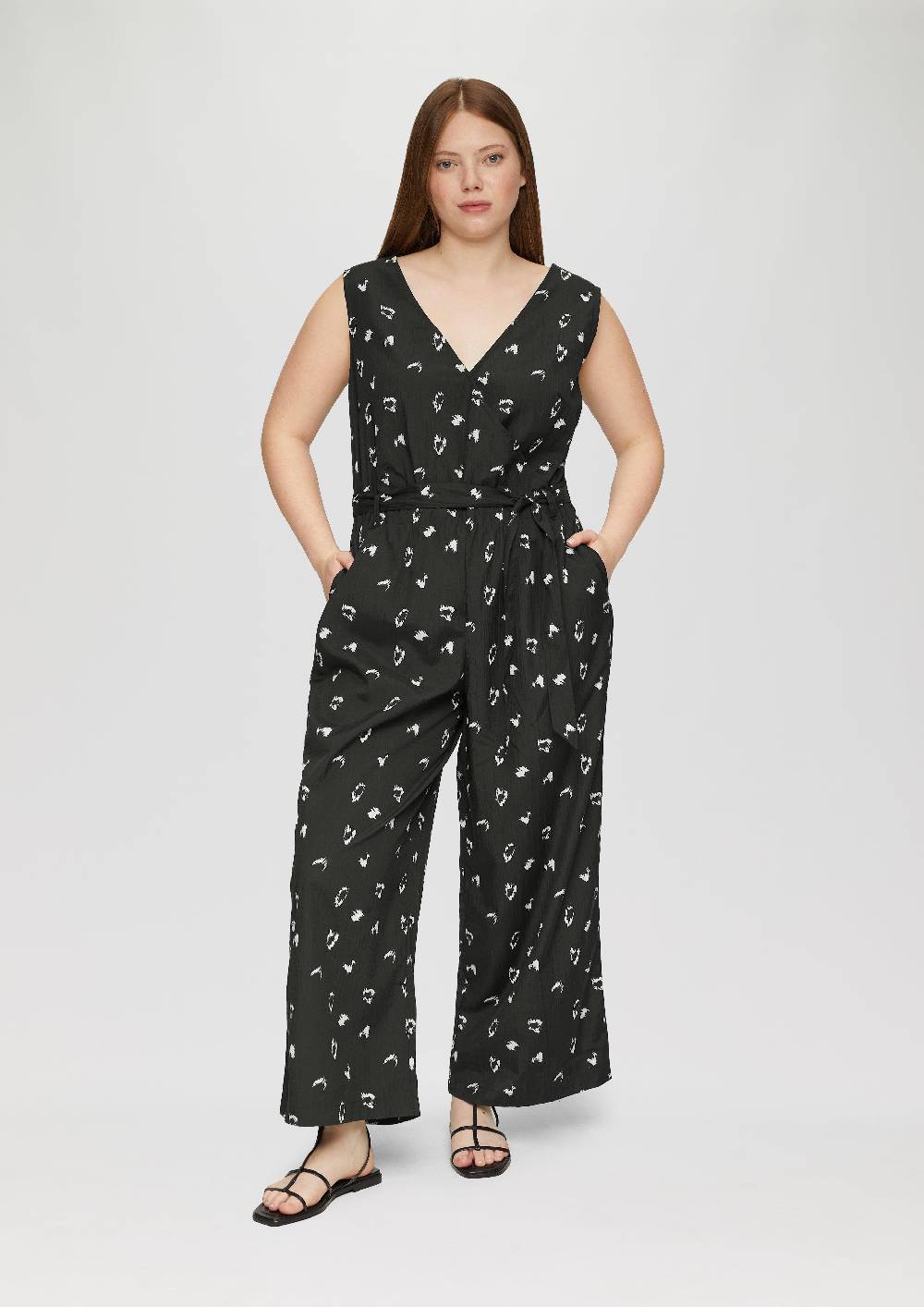 S.Oliver Ärmelloser Jumpsuit Mit Eingrifftaschen Und Bindeband