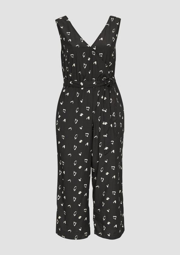 s.Oliver Ärmelloser Jumpsuit mit Eingrifftaschen und Bindeband