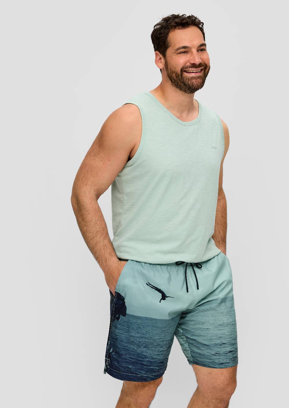 S.Oliver Badehose Mit Eingrifftaschen Und Elastikbund