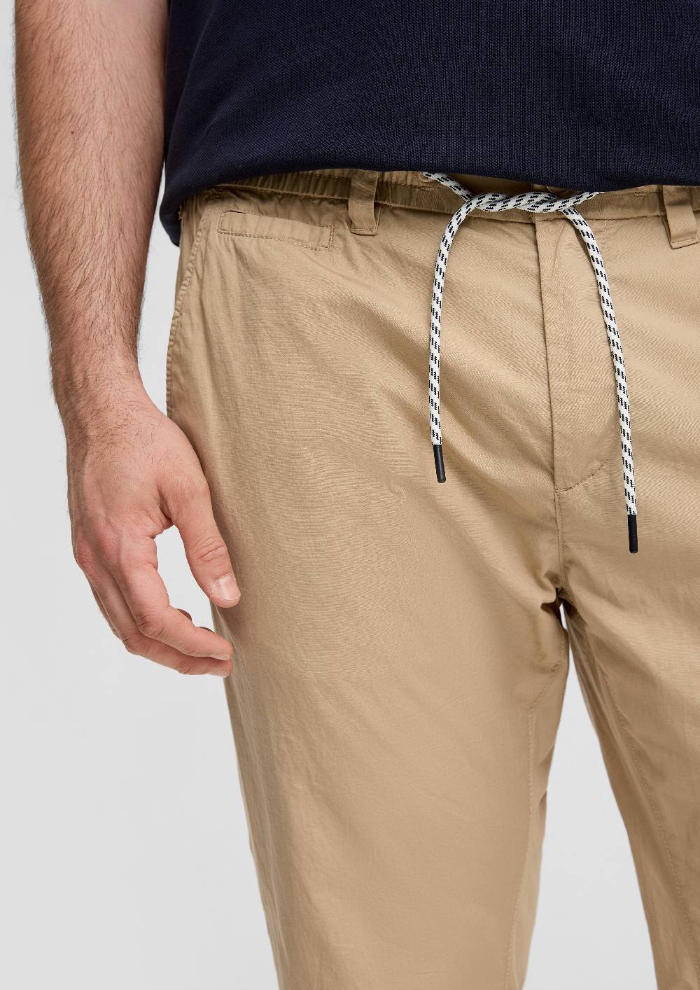 S.Oliver Baumwoll-Hose Mit Elastischem Bund Und Print-Detail