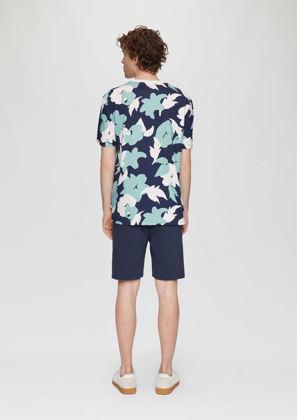 S.Oliver Baumwoll-T-Shirt Mit All-over-Print Und Rippblende