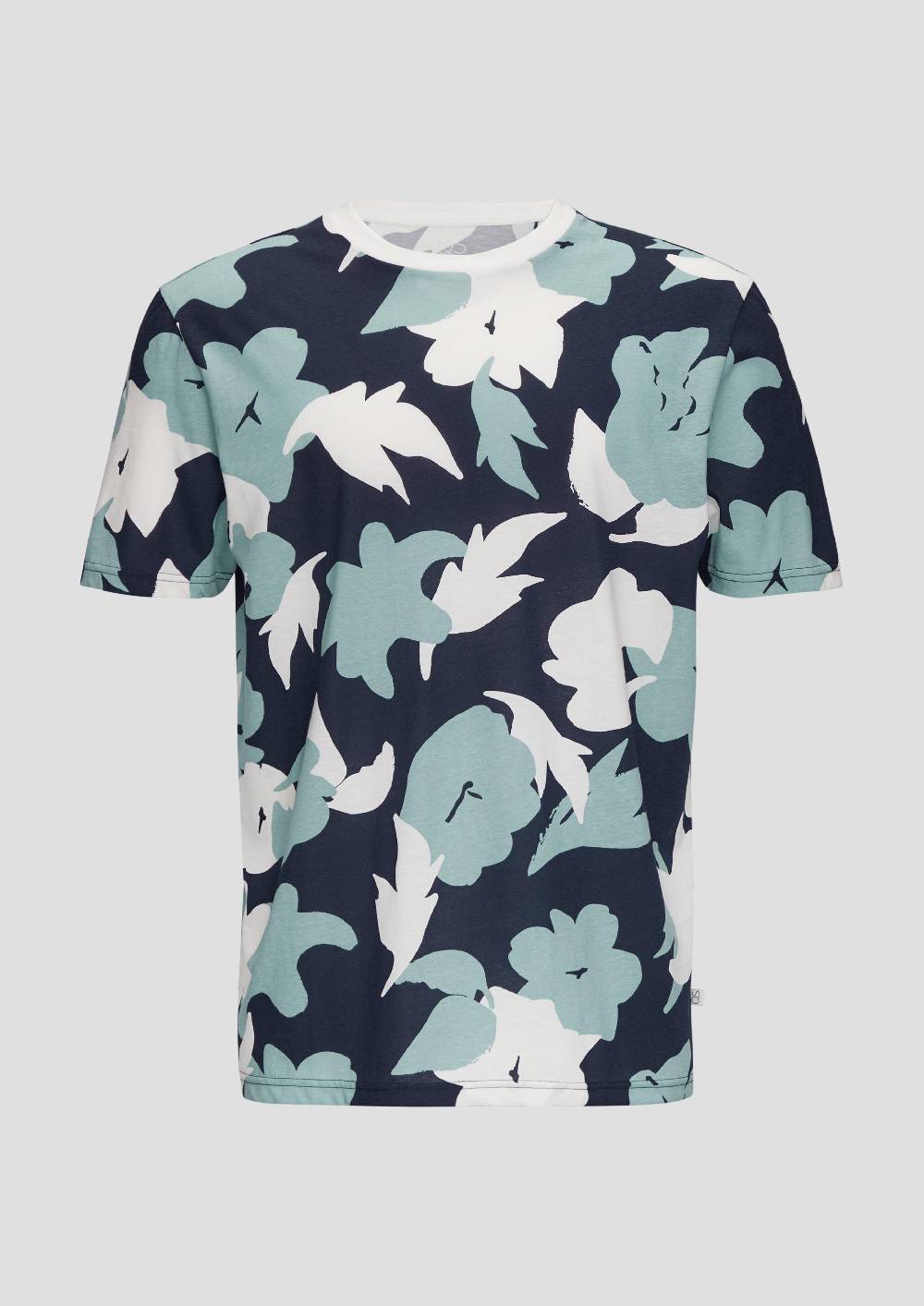 S.Oliver Baumwoll-T-Shirt Mit All-over-Print Und Rippblende