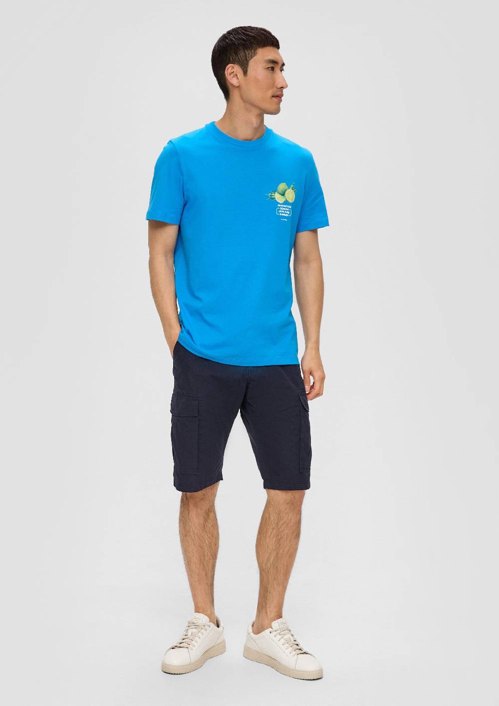 S.Oliver Baumwoll-T-Shirt Mit Crew Neck Und Frontprint