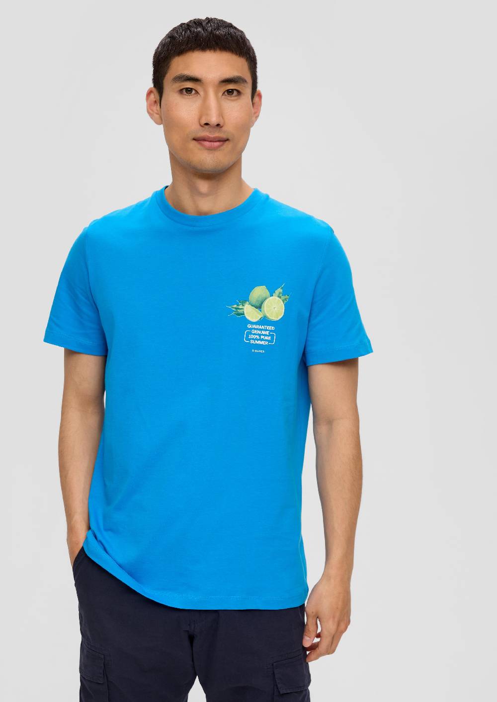 S.Oliver Baumwoll-T-Shirt Mit Crew Neck Und Frontprint