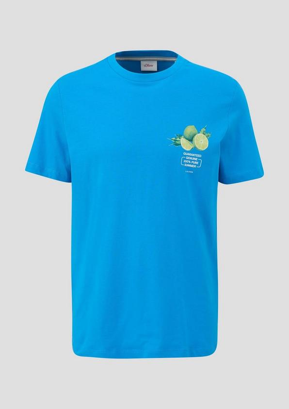 s.Oliver Baumwoll-T-Shirt mit Crew Neck und Frontprint