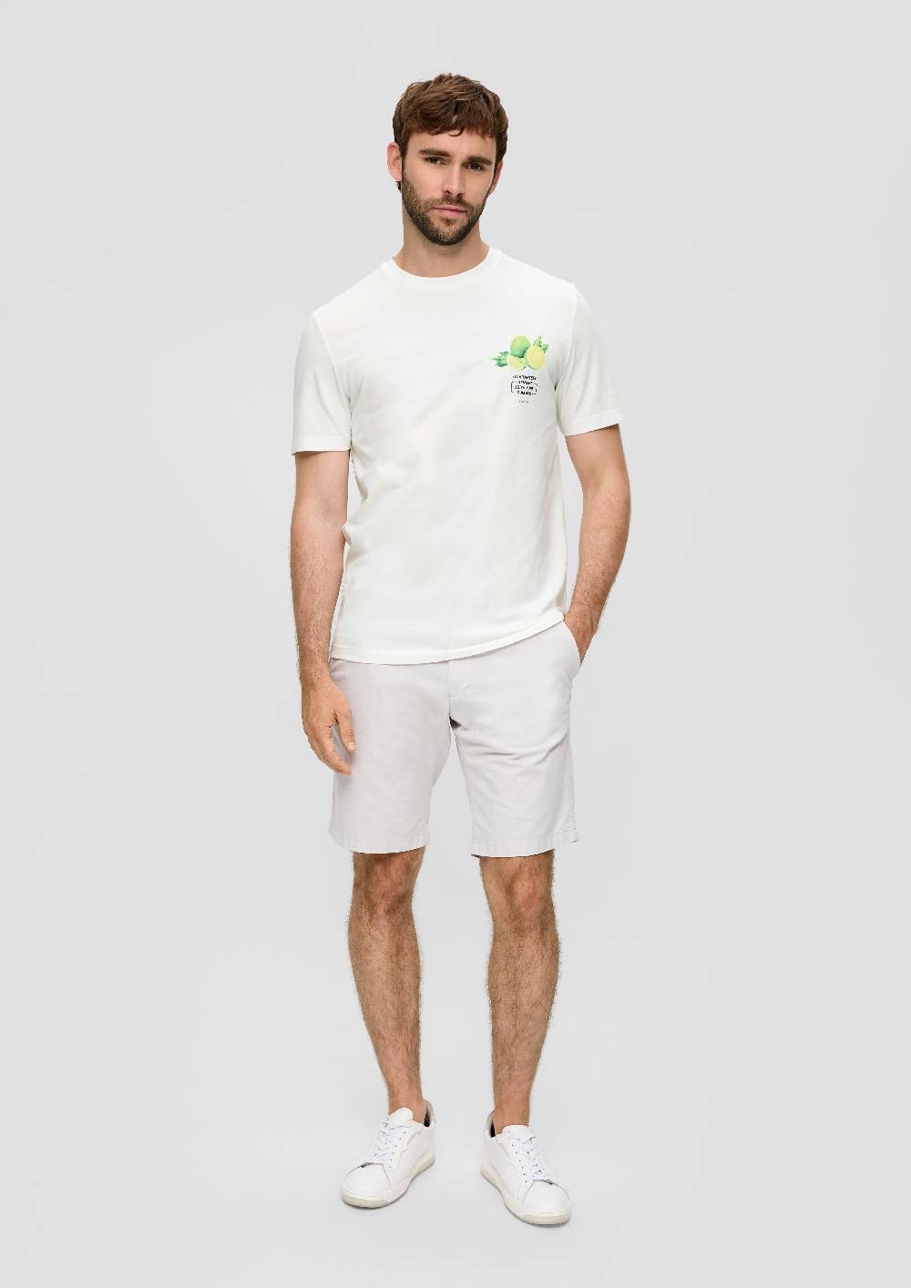 S.Oliver Baumwoll-T-Shirt Mit Crew Neck Und Frontprint