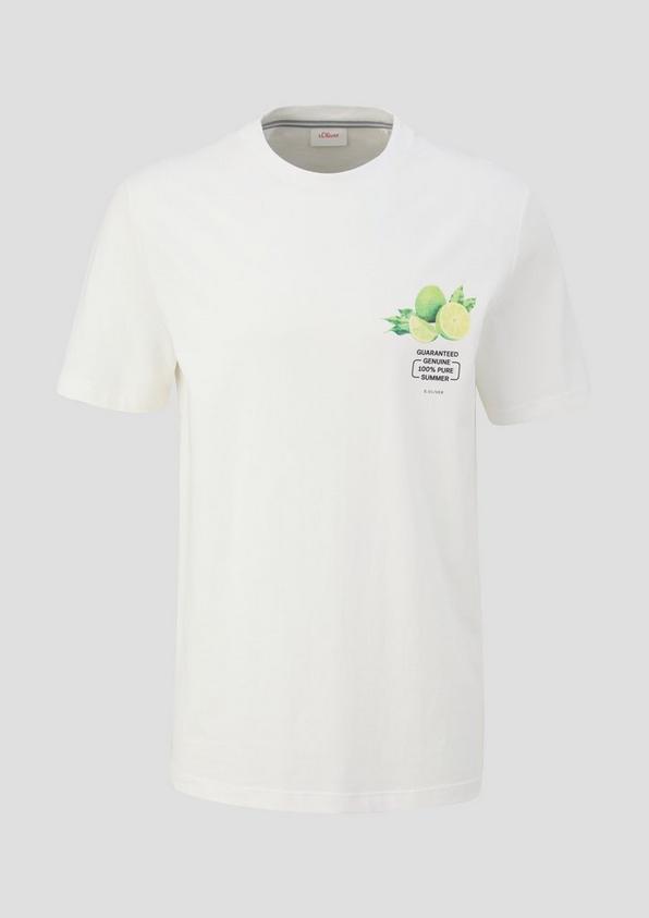 s.Oliver Baumwoll-T-Shirt mit Crew Neck und Frontprint
