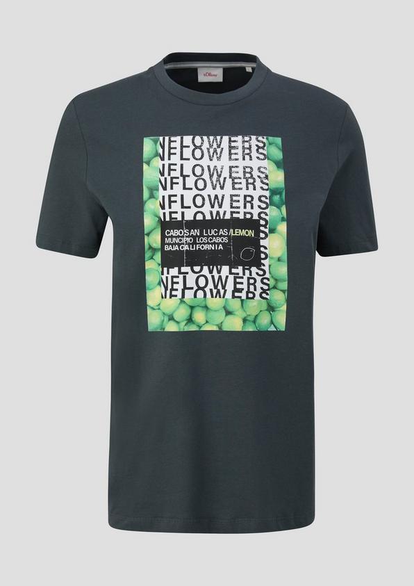 s.Oliver Baumwoll-T-Shirt mit Crew Neck und Frontprint