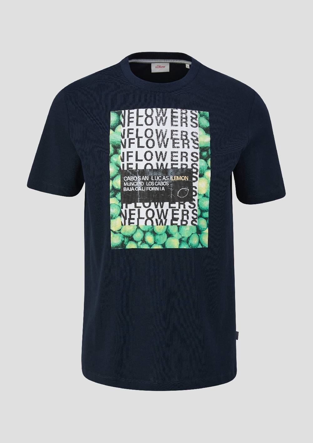 S.Oliver Baumwoll-T-Shirt Mit Crew Neck Und Frontprint