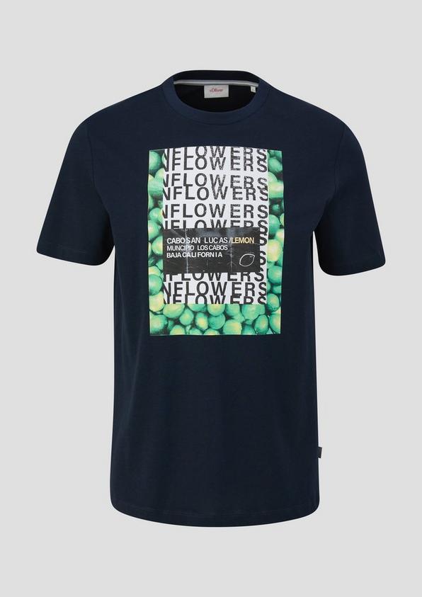 s.Oliver Baumwoll-T-Shirt mit Crew Neck und Frontprint