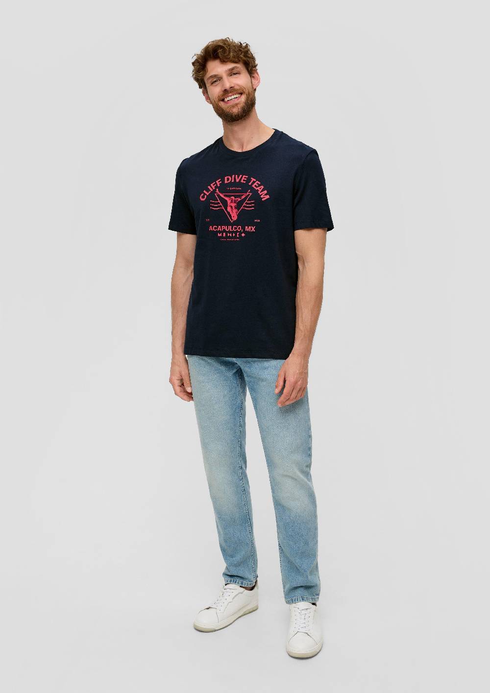 S.Oliver Baumwoll-T-Shirt Mit Frontseitigem Artwork-Print
