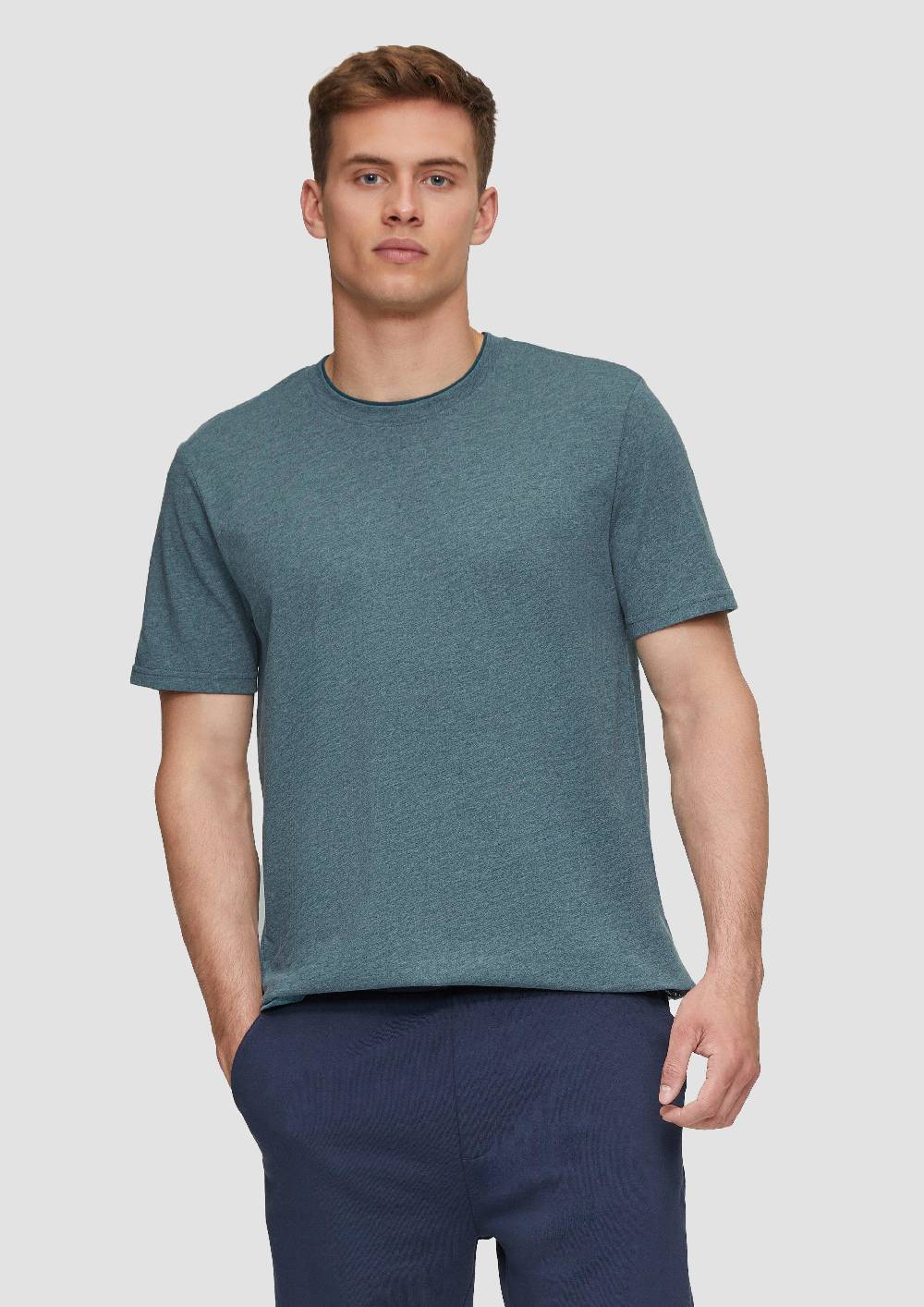 S.Oliver Baumwoll-T-Shirt Mit Layering-Detail Am Kragen