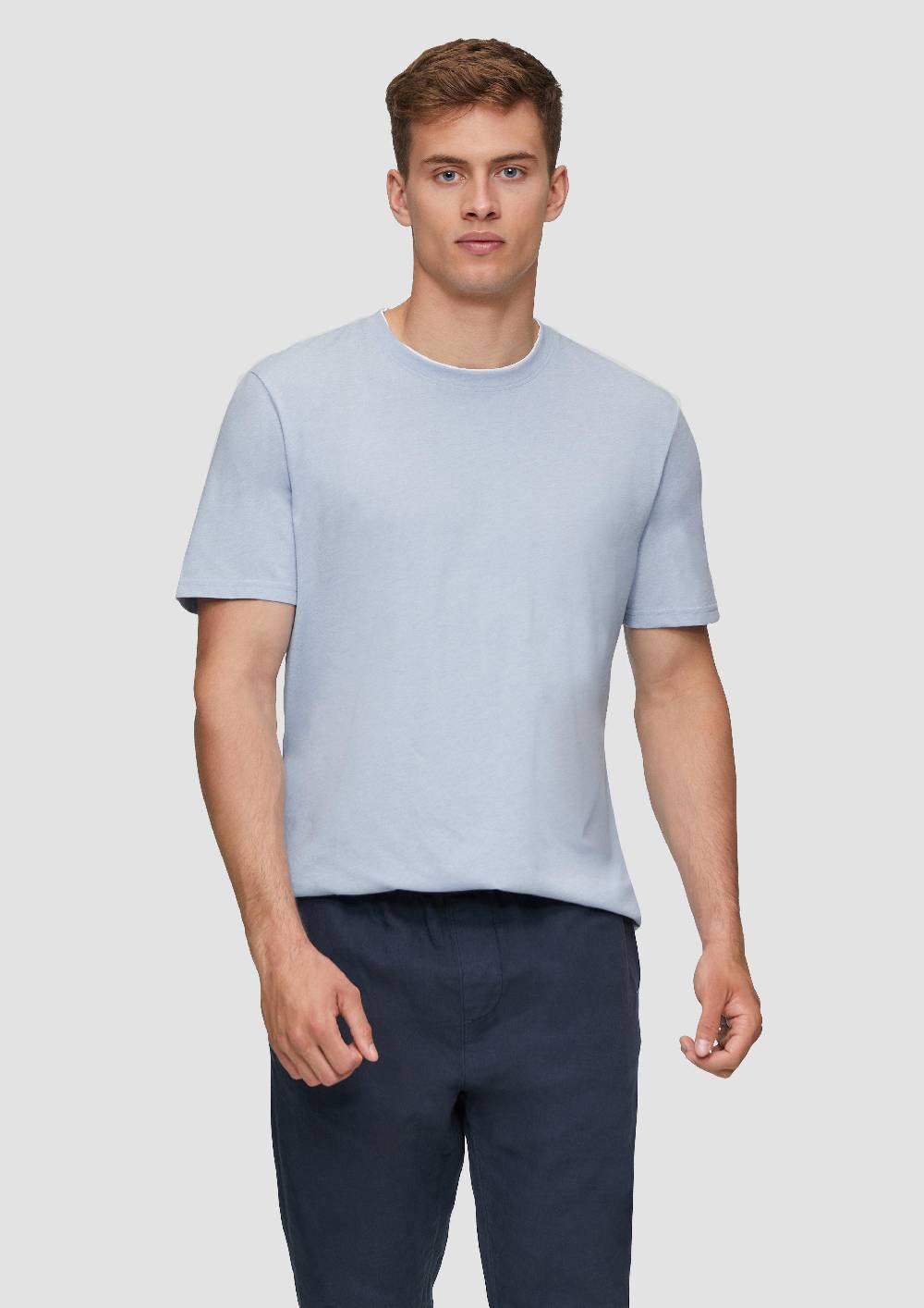 S.Oliver Baumwoll-T-Shirt Mit Layering-Detail Am Kragen