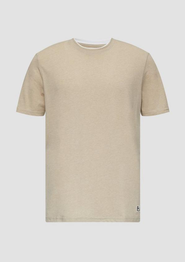 s.Oliver Baumwoll-T-Shirt mit Layering-Detail am Kragen