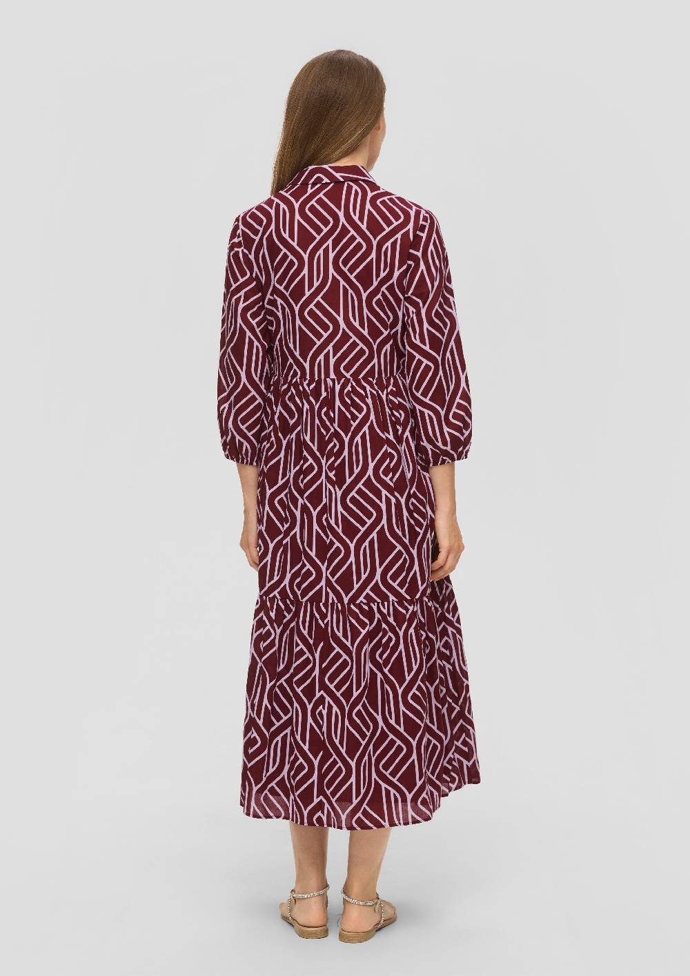 S.Oliver Baumwollkleid Mit Grafischem Print Und Volants