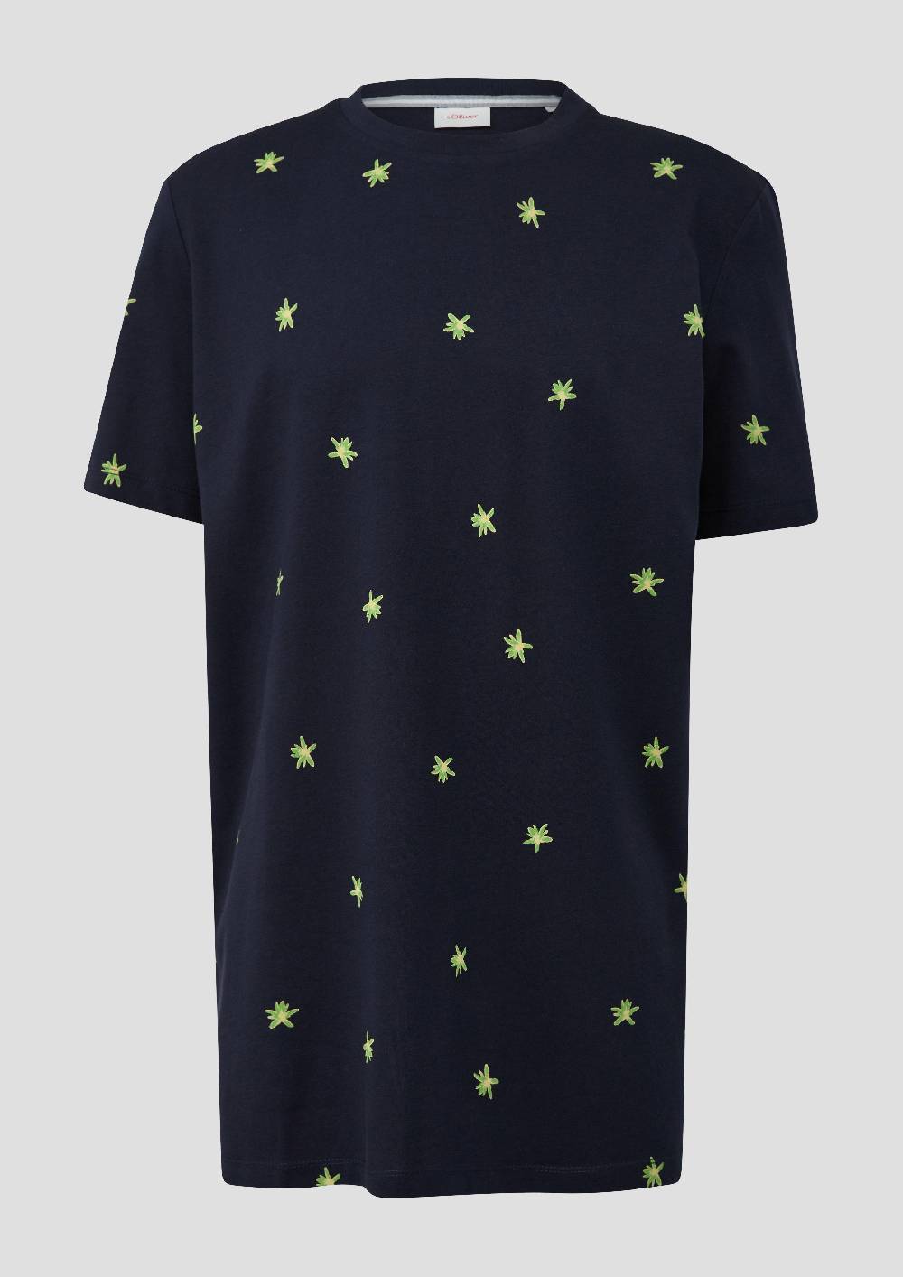 S.Oliver Baumwollshirt Mit All-over-Print Und Crew Neck