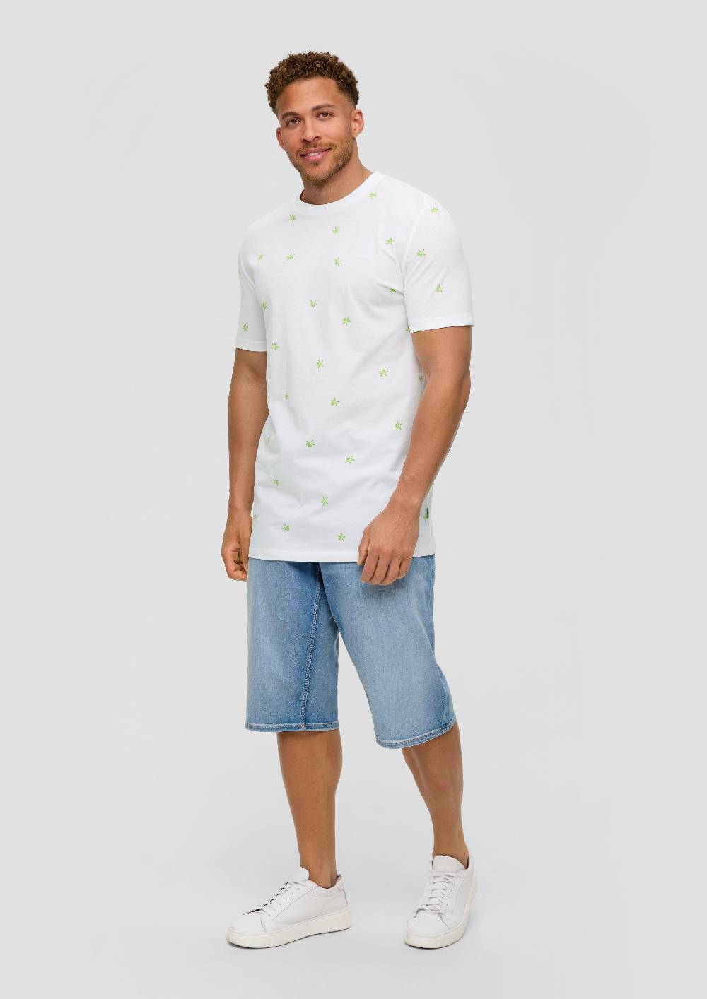 S.Oliver Baumwollshirt Mit All-over-Print Und Crew Neck