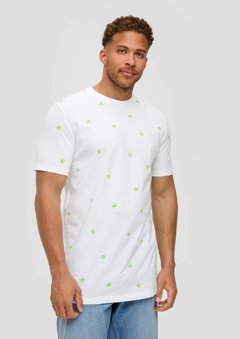 S.Oliver Baumwollshirt Mit All-over-Print Und Crew Neck