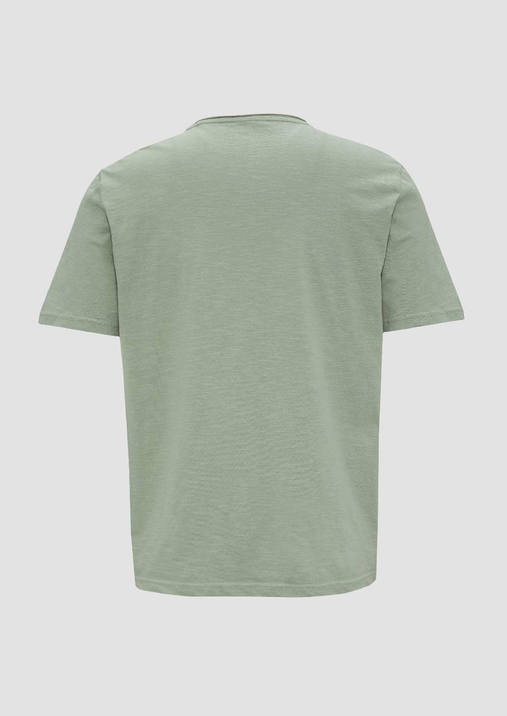 S.Oliver Baumwollshirt Mit Rollkante Und Flammgarnstruktur