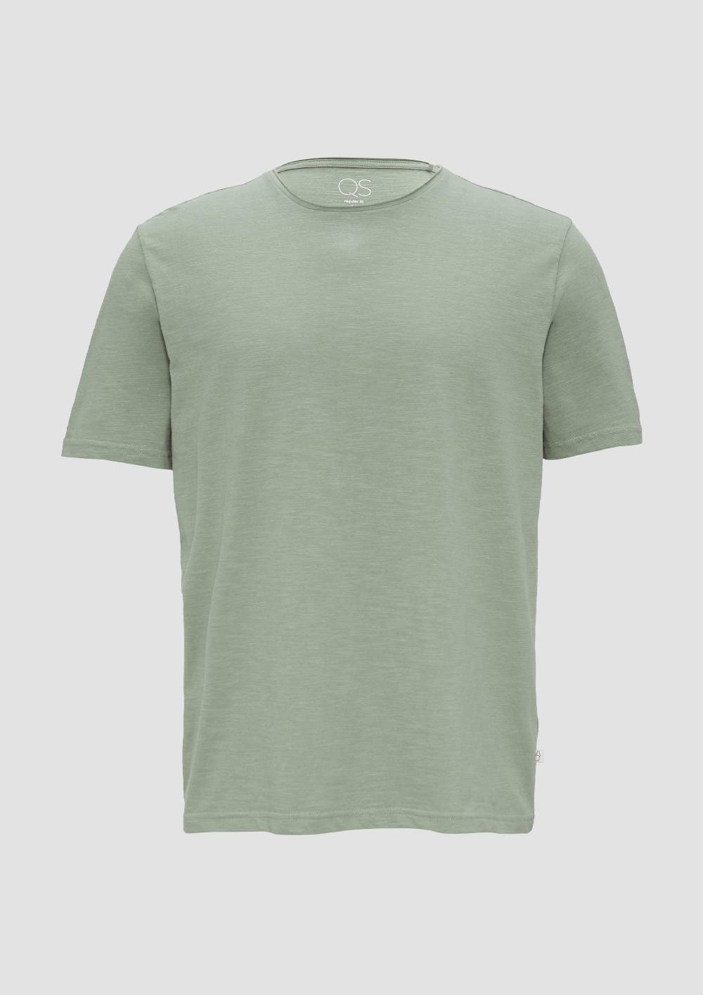 S.Oliver Baumwollshirt Mit Rollkante Und Flammgarnstruktur