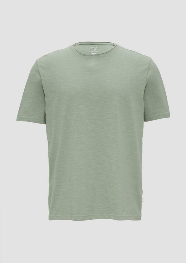 s.Oliver Baumwollshirt mit Rollkante und Flammgarnstruktur