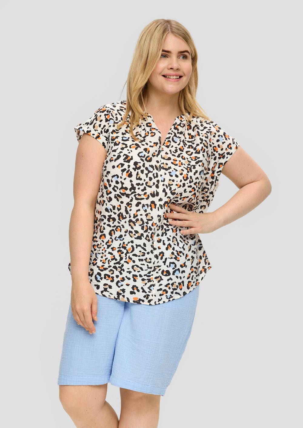 S.Oliver Bermuda Aus Baumwolle Mit Musterstruktur Und Elastikbund