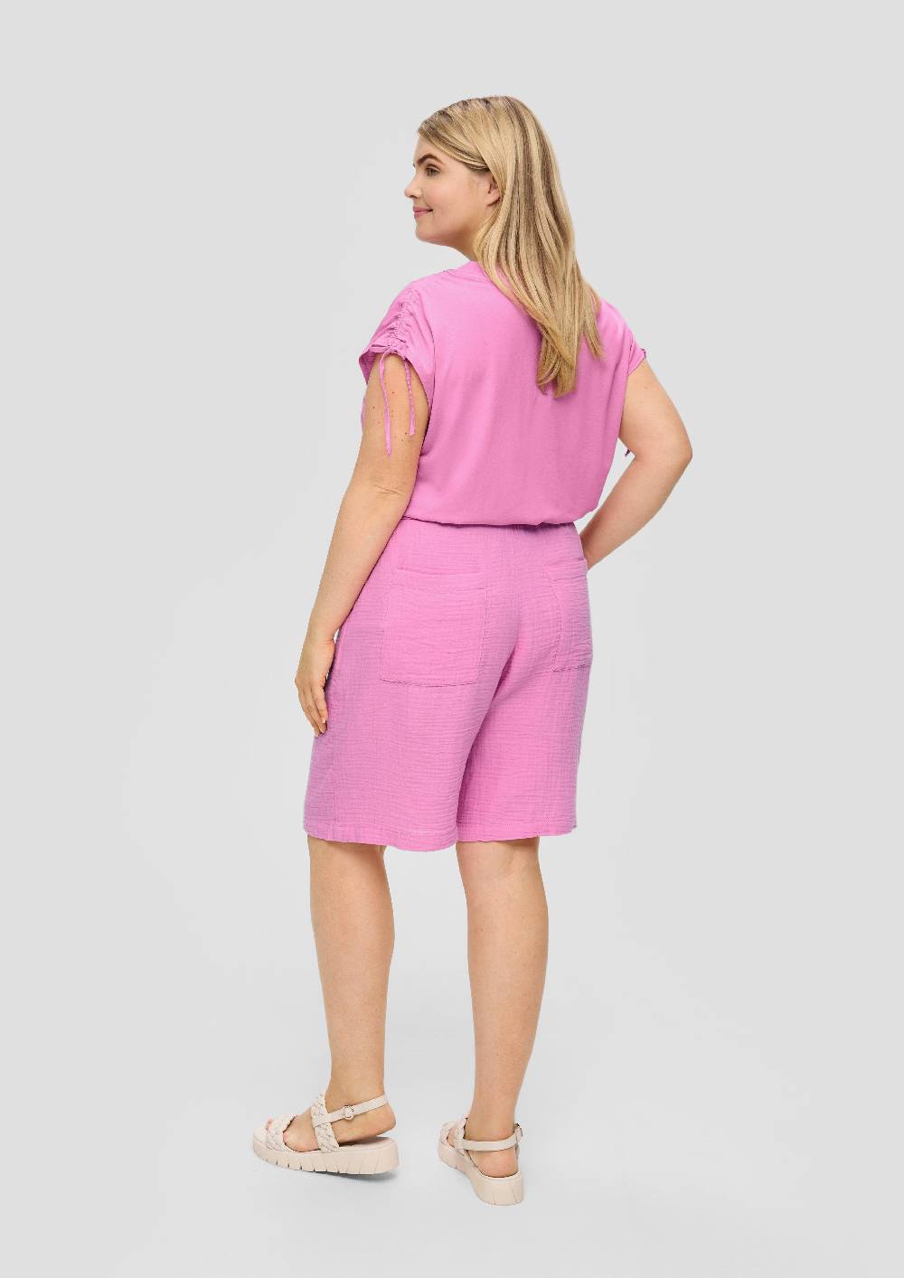 S.Oliver Bermuda Aus Baumwolle Mit Musterstruktur Und Elastikbund