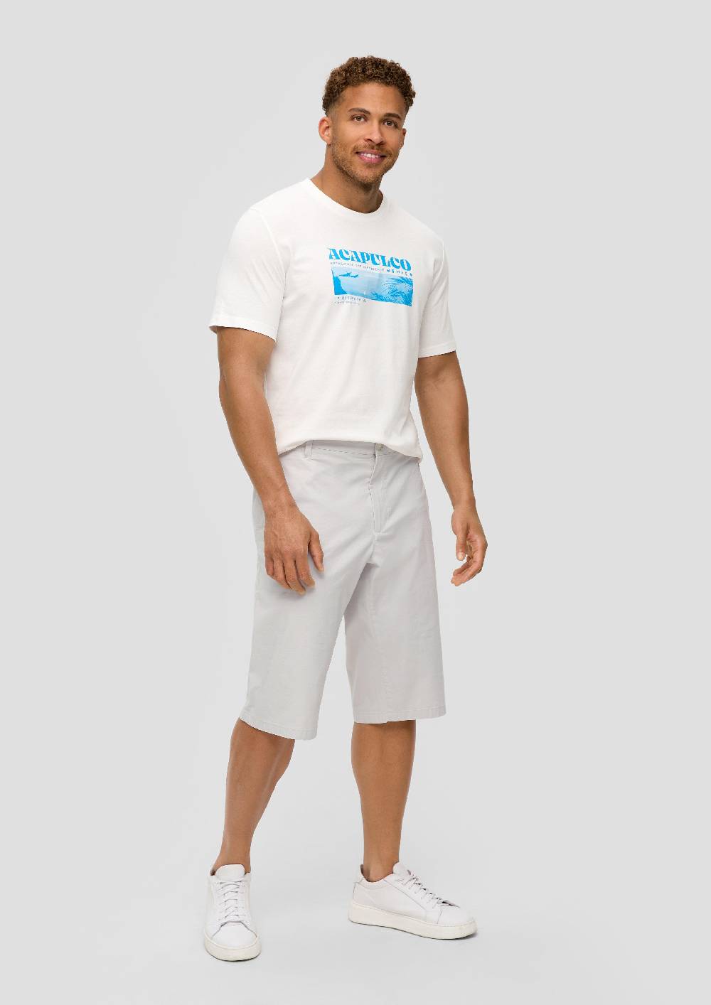 S.Oliver Bermuda-Hose Aus Baumwoll-Stretch Mit Knopfverschluss