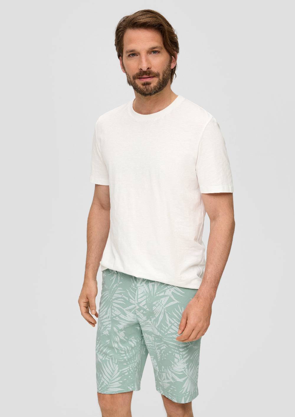 S.Oliver Bermuda Mit All-over-Print Aus Baumwoll-Stretch