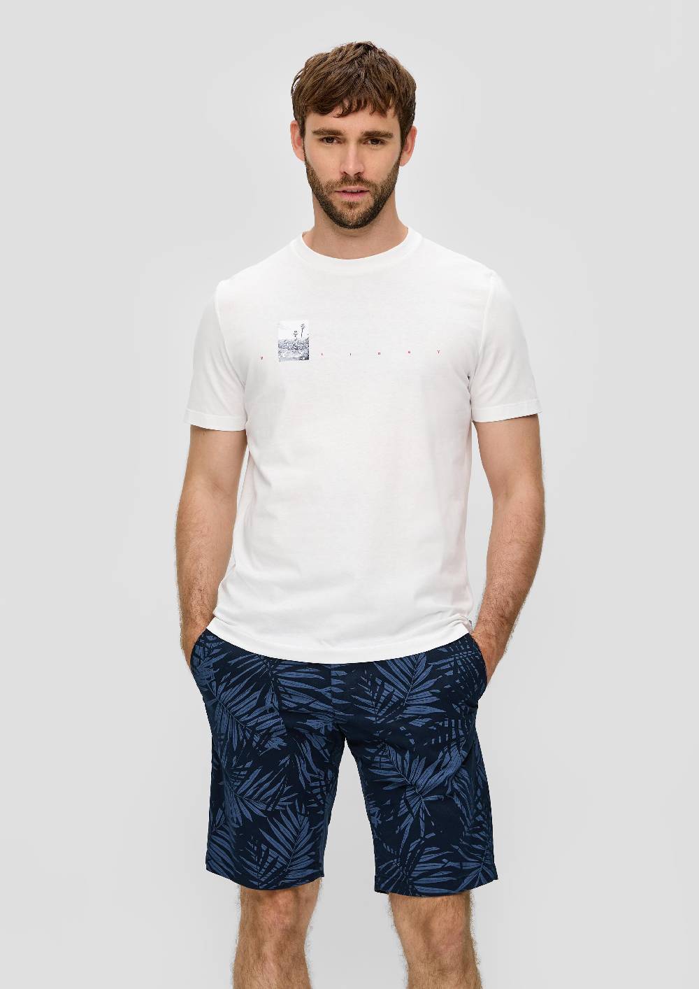 S.Oliver Bermuda Mit All-over-Print Aus Baumwoll-Stretch