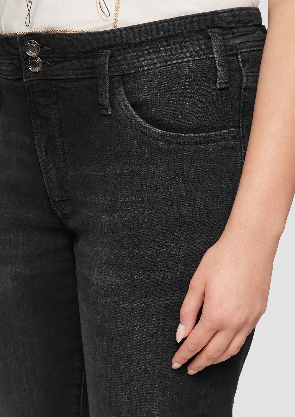 S.Oliver Bermuda / Slim Leg / Mid Rise / Mit Gürtelschlaufen