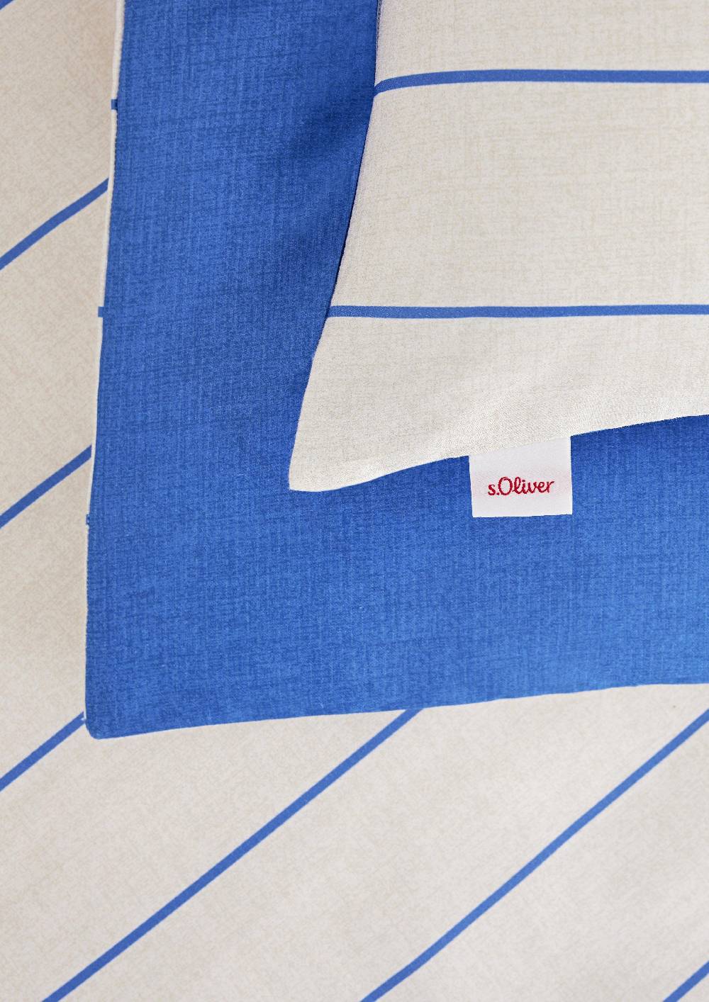 S.Oliver Bettwäsche Aus Baumwoll-Satin Mit Streifenmuster