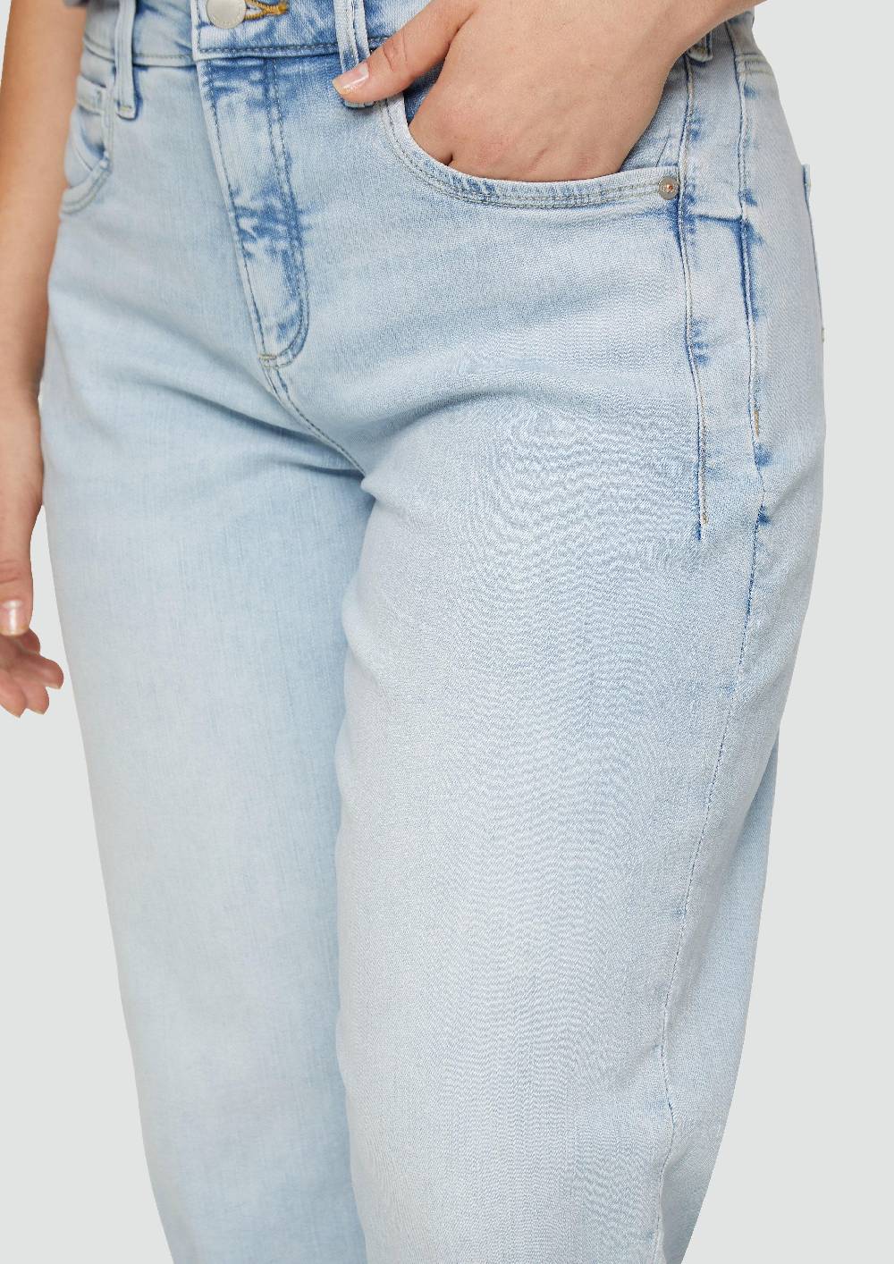 S.Oliver Capri-Jeans / Mid Rise / Slim Leg / Seitliche Ziernähte