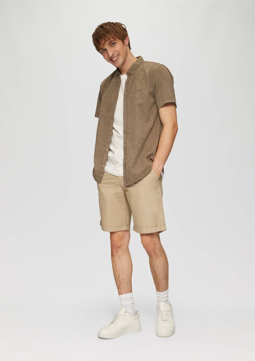 S.Oliver Chino-Shorts Aus Baumwolle Mit Fixiertem Umschlag