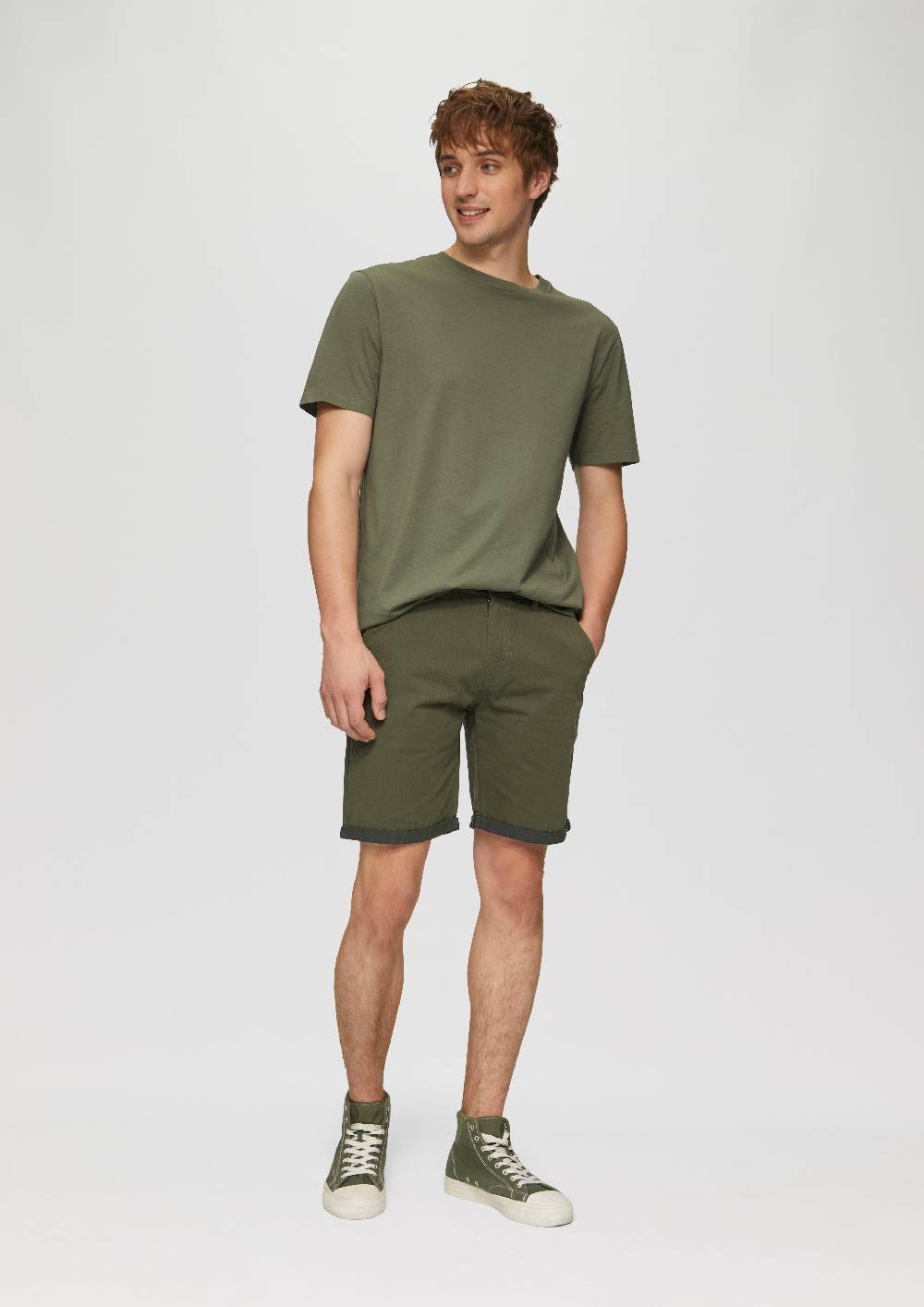 S.Oliver Chino-Shorts Aus Baumwolle Mit Fixiertem Umschlag
