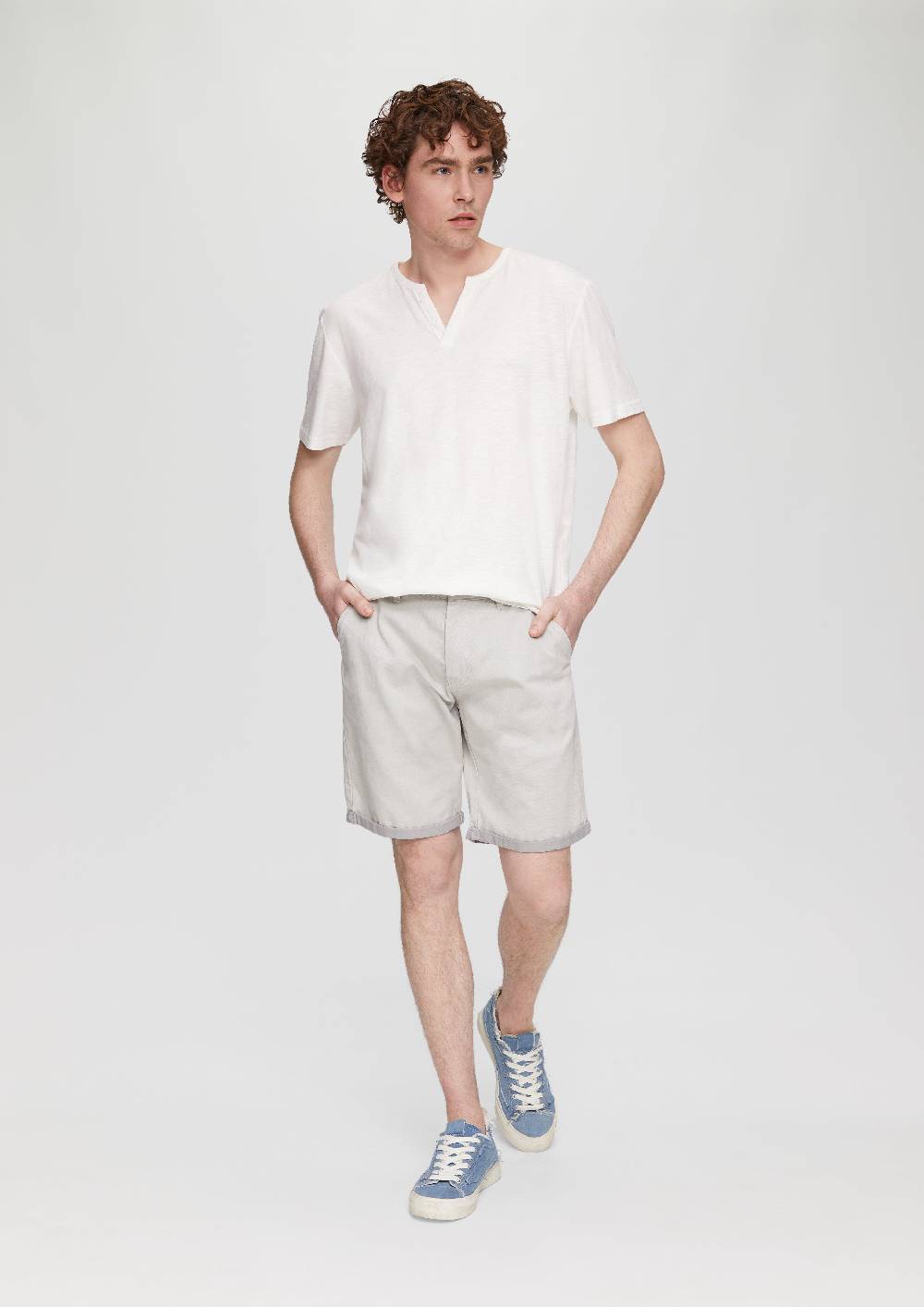 S.Oliver Chino-Shorts Aus Baumwolle Mit Fixiertem Umschlag