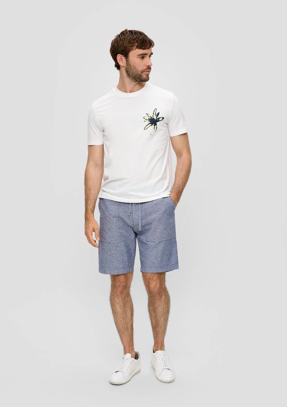 S.Oliver Chino-Shorts Aus Leinenmix Mit Elastischem Bund