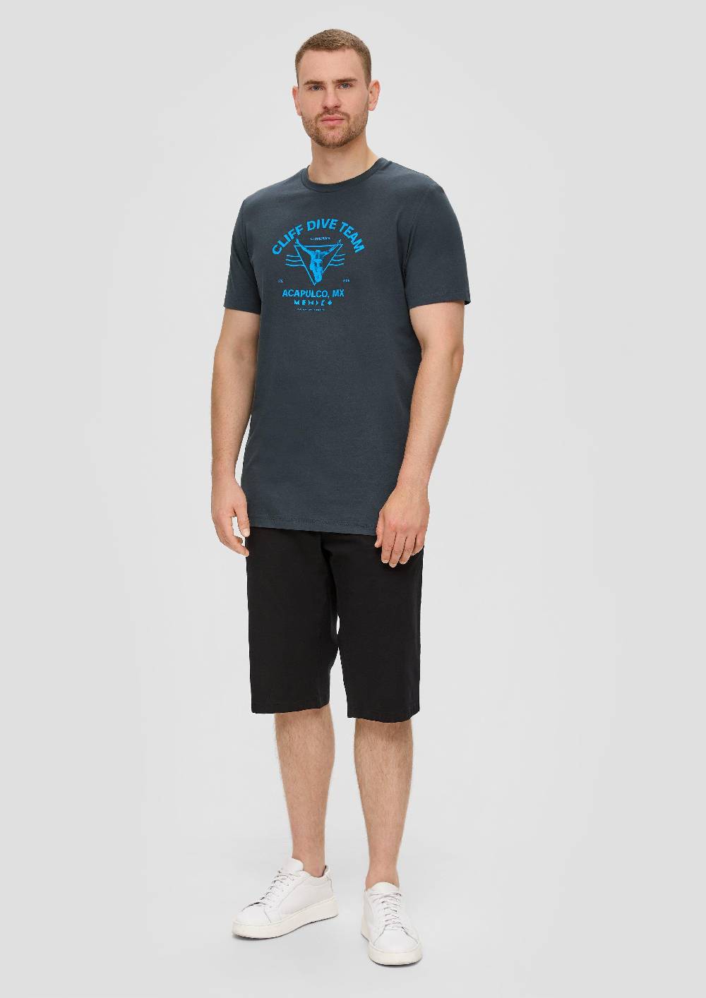 S.Oliver Crew-Neck-Shirt Mit Frontprint Aus Baumwoll-Jersey