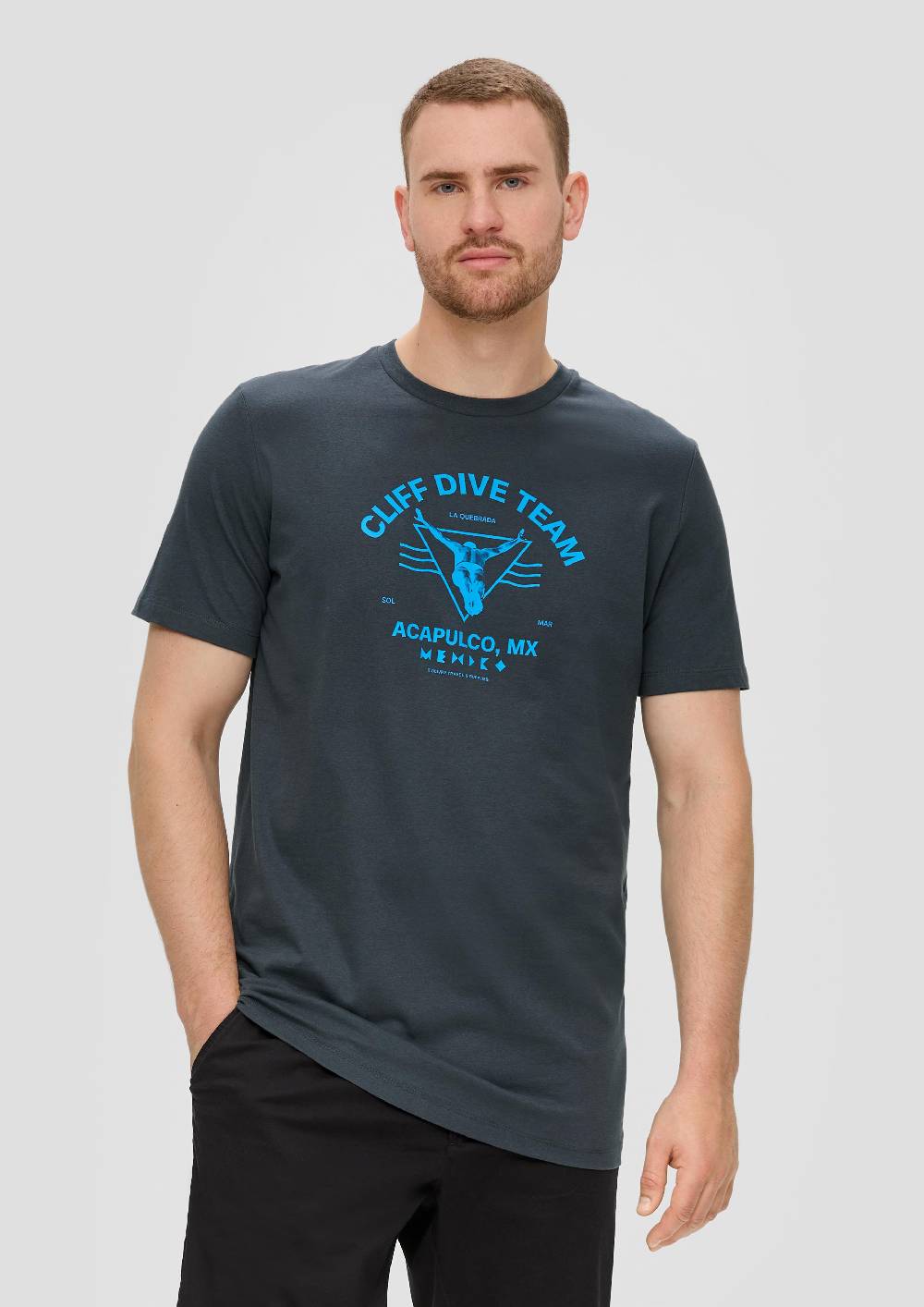 S.Oliver Crew-Neck-Shirt Mit Frontprint Aus Baumwoll-Jersey