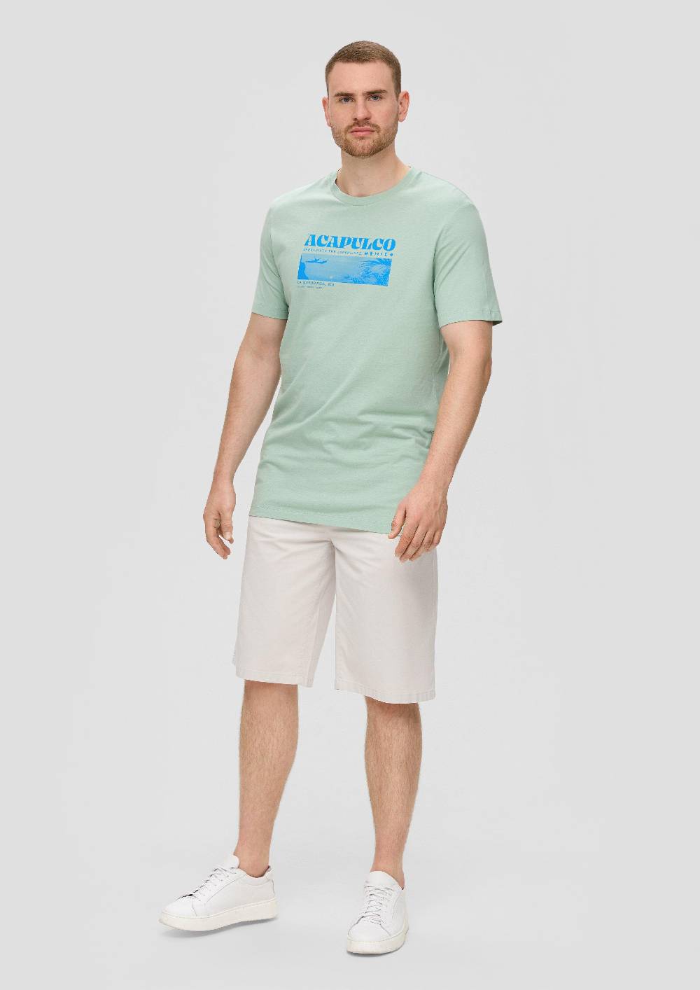 S.Oliver Crew-Neck-Shirt Mit Frontprint Aus Baumwoll-Jersey