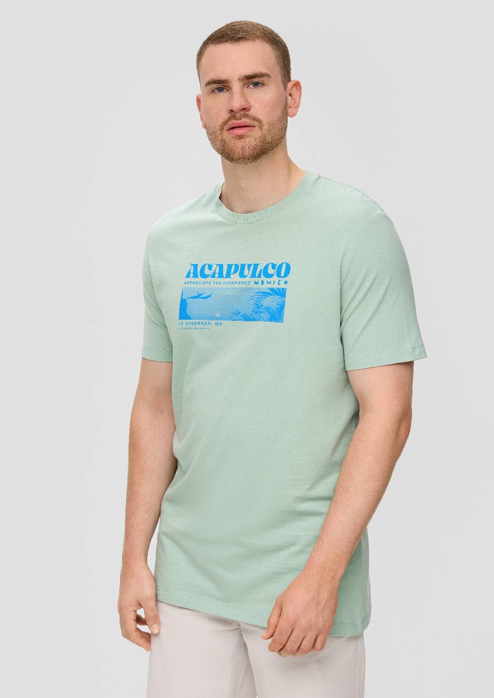 S.Oliver Crew-Neck-Shirt Mit Frontprint Aus Baumwoll-Jersey