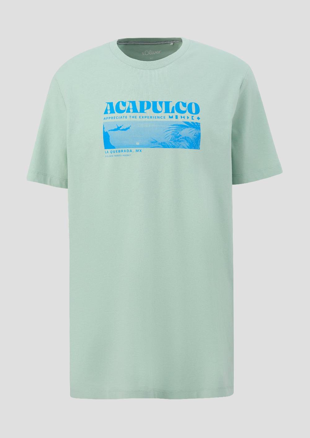 S.Oliver Crew-Neck-Shirt Mit Frontprint Aus Baumwoll-Jersey