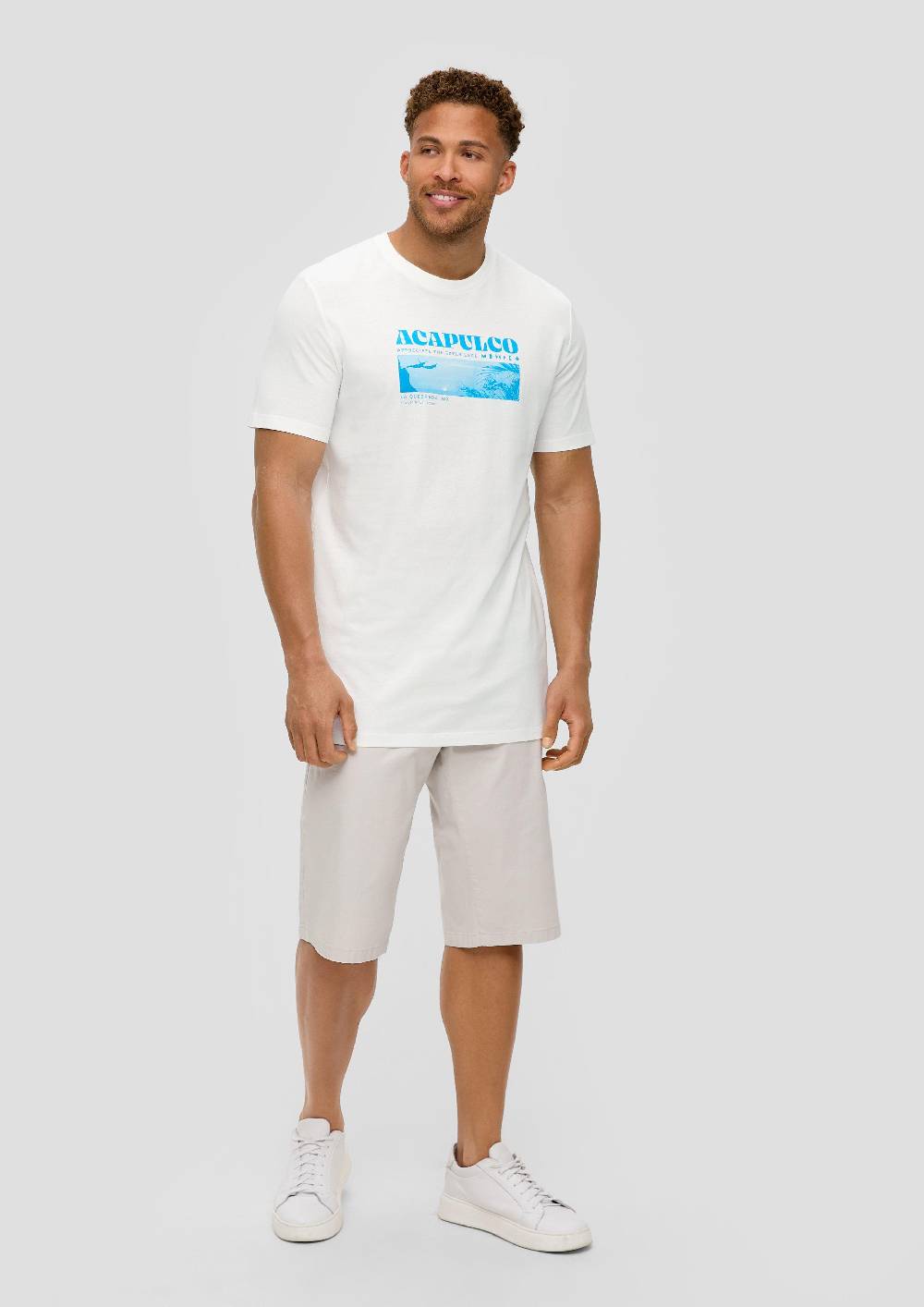 S.Oliver Crew-Neck-Shirt Mit Frontprint Aus Baumwoll-Jersey