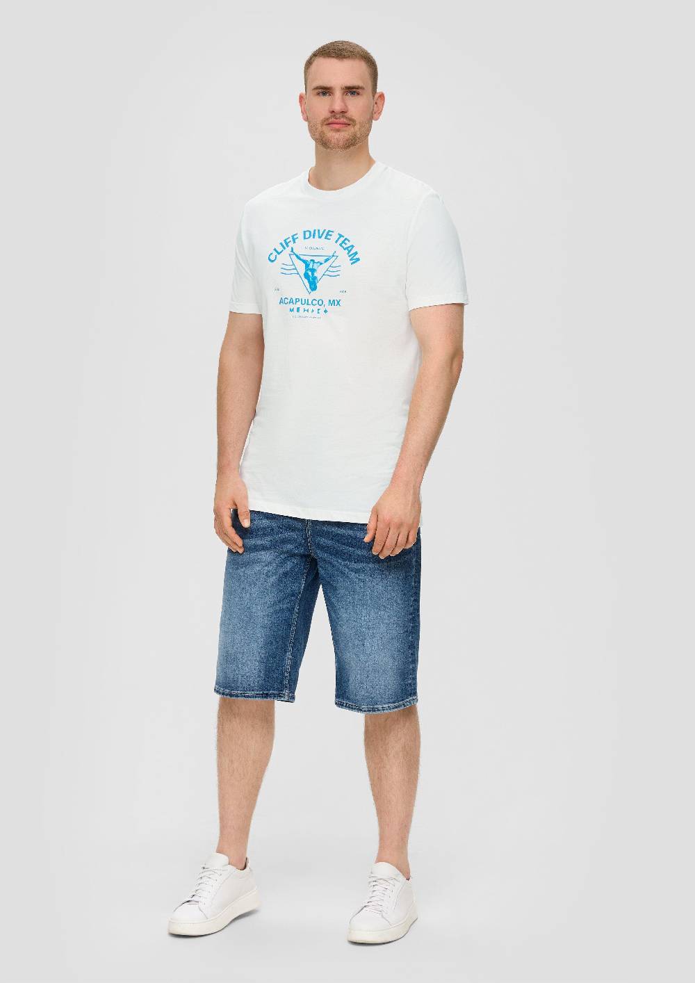 S.Oliver Crew-Neck-Shirt Mit Frontprint Aus Baumwoll-Jersey