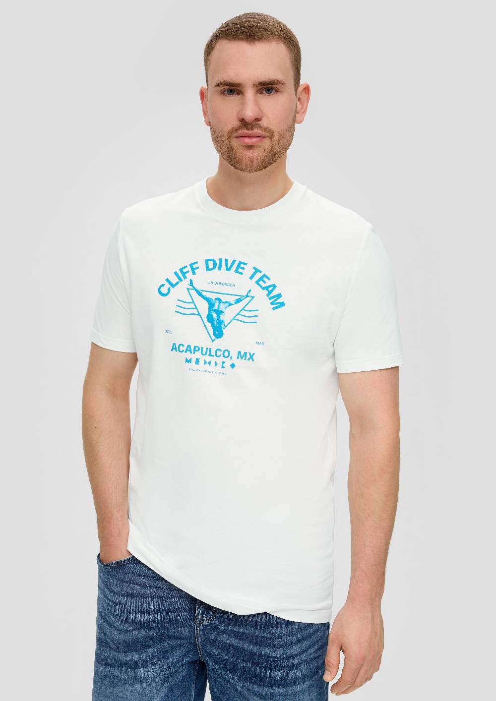 S.Oliver Crew-Neck-Shirt Mit Frontprint Aus Baumwoll-Jersey